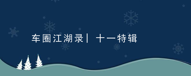 车圈江湖录|十一特辑
